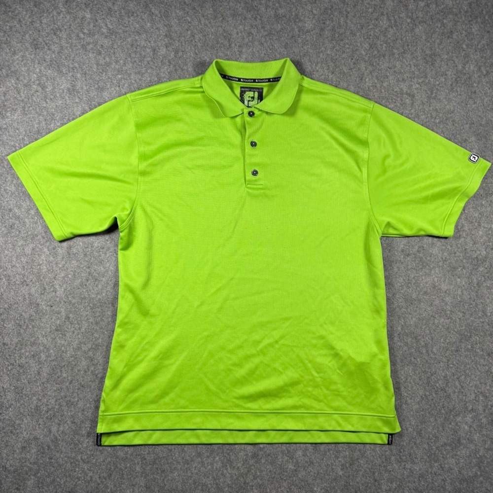 FootJoy Mens ProDry SuperLite Golf Polo Shirt Lime Green Short‎ Sleeve Size M